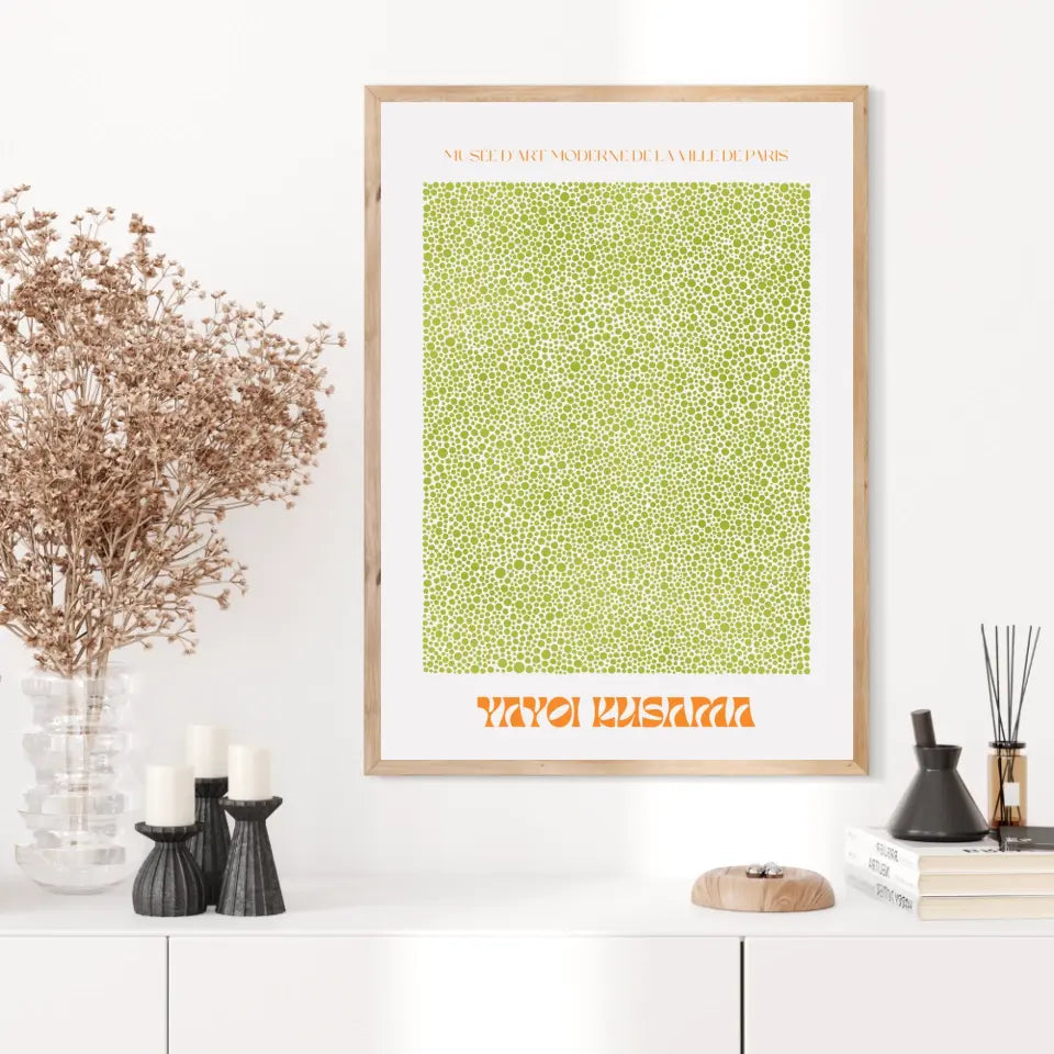 Affiche et Tableau Moderne Yayoi Kusama Points verts