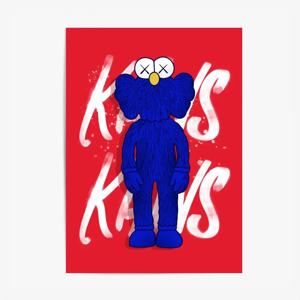 Affiche et Tableau Moderne Kaws bleu