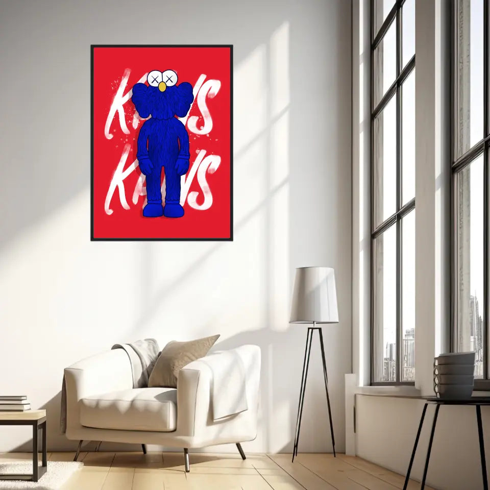 Affiche et Tableau Moderne Kaws bleu