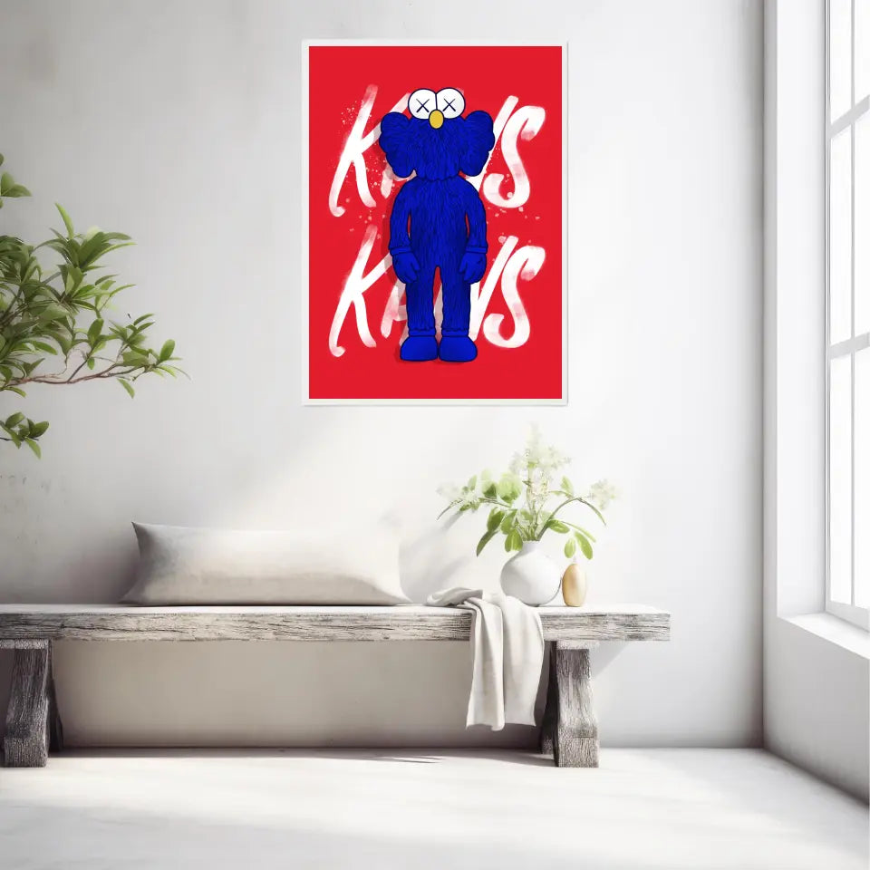 Affiche et Tableau Moderne Kaws bleu