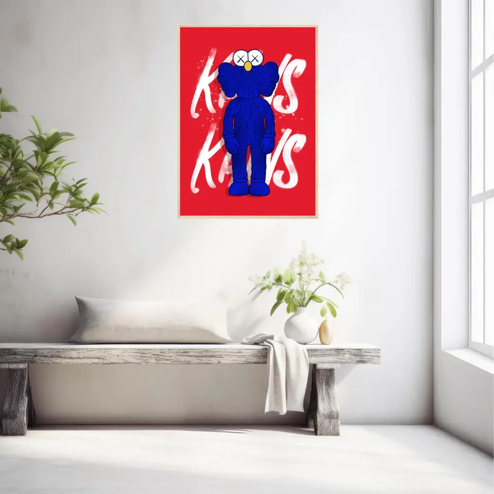 Affiche et Tableau Moderne Kaws bleu