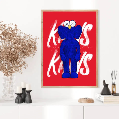 Affiche et Tableau Moderne Kaws bleu