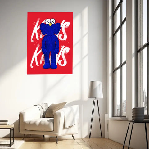 Affiche et Tableau Moderne Kaws bleu