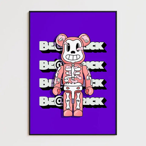 Affiche et Tableau Moderne Bearbrick squelette