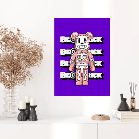 Affiche et Tableau Moderne Bearbrick squelette