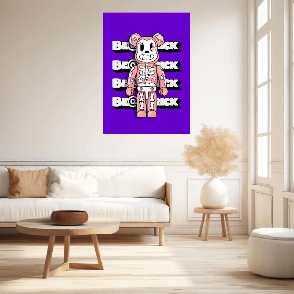 Affiche et Tableau Moderne Bearbrick squelette