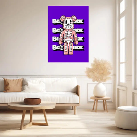 Affiche et Tableau Moderne Bearbrick squelette