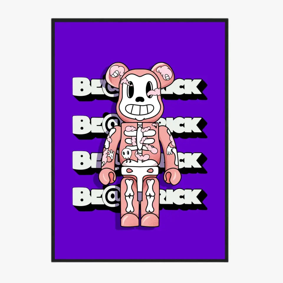 Affiche et Tableau Moderne Bearbrick squelette