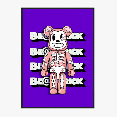 Affiche et Tableau Moderne Bearbrick squelette