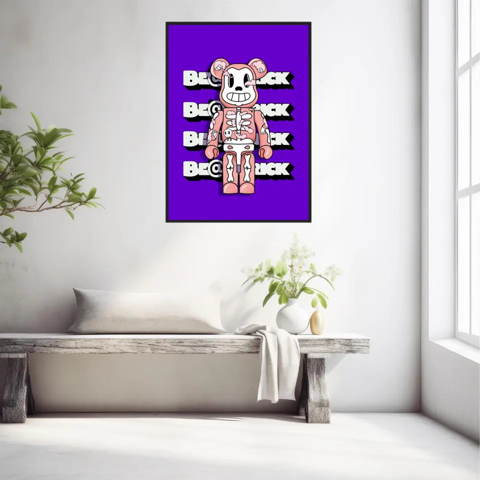 Affiche et Tableau Moderne Bearbrick squelette