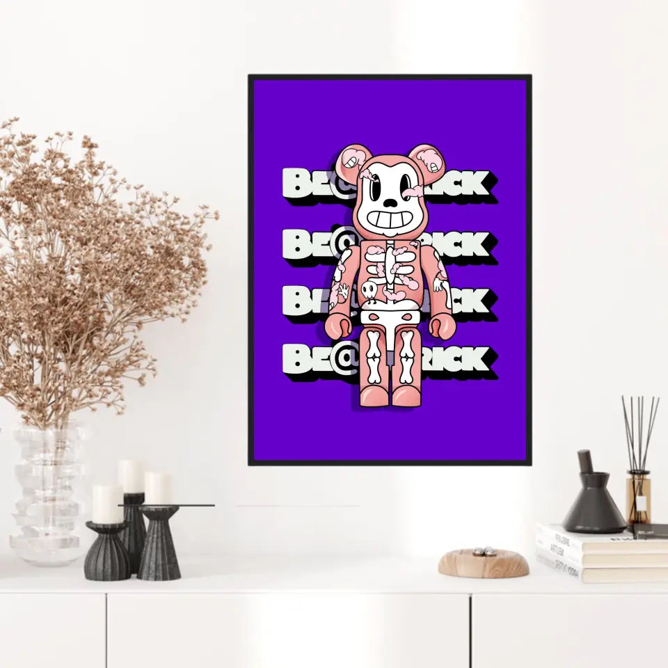 Affiche et Tableau Moderne Bearbrick squelette