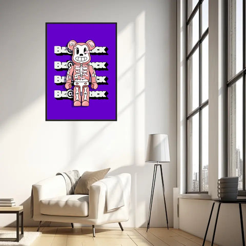 Affiche et Tableau Moderne Bearbrick squelette