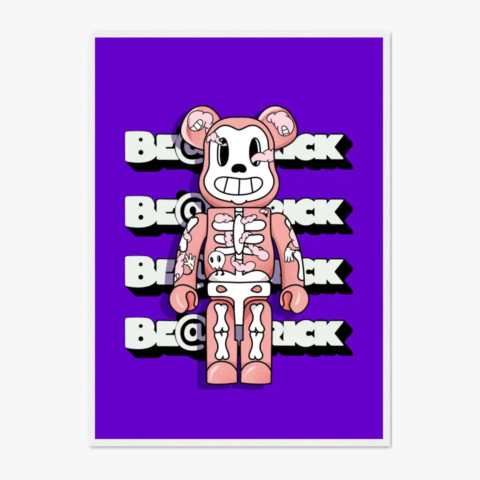 Affiche et Tableau Moderne Bearbrick squelette