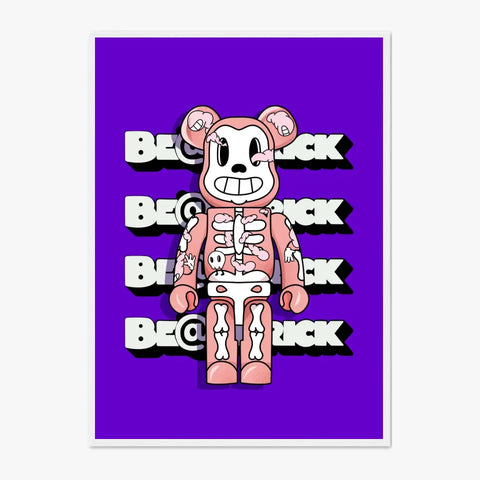 Affiche et Tableau Moderne Bearbrick squelette