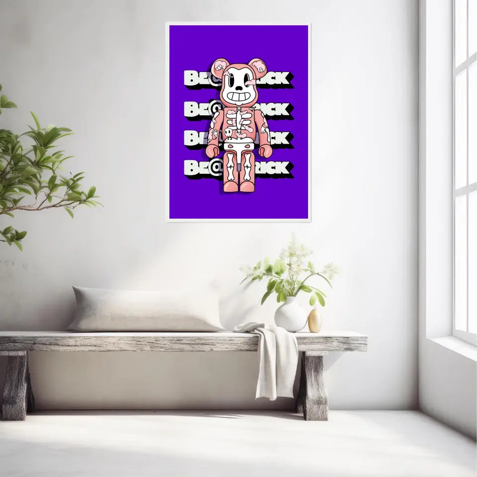 Affiche et Tableau Moderne Bearbrick squelette