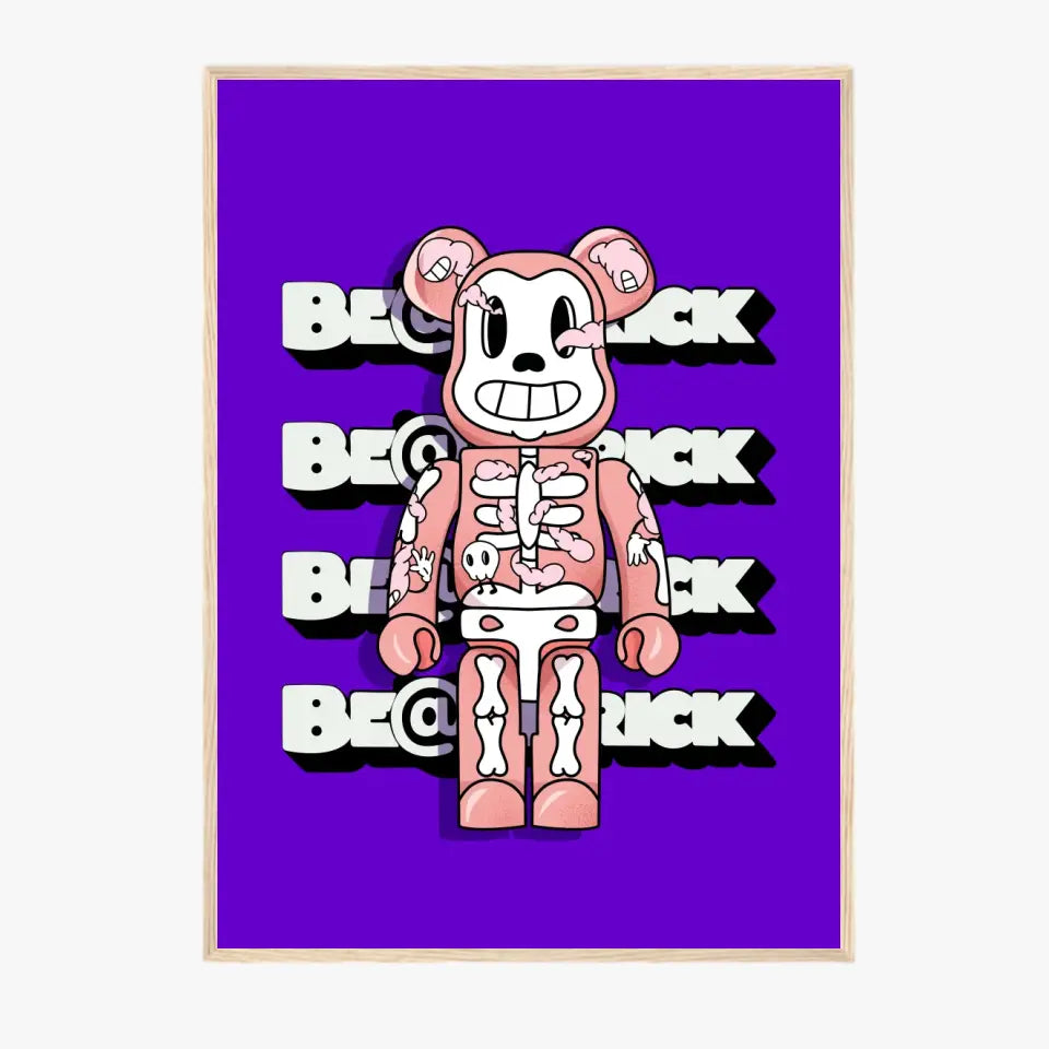 Affiche et Tableau Moderne Bearbrick squelette