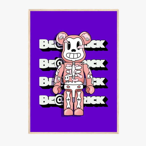 Affiche et Tableau Moderne Bearbrick squelette