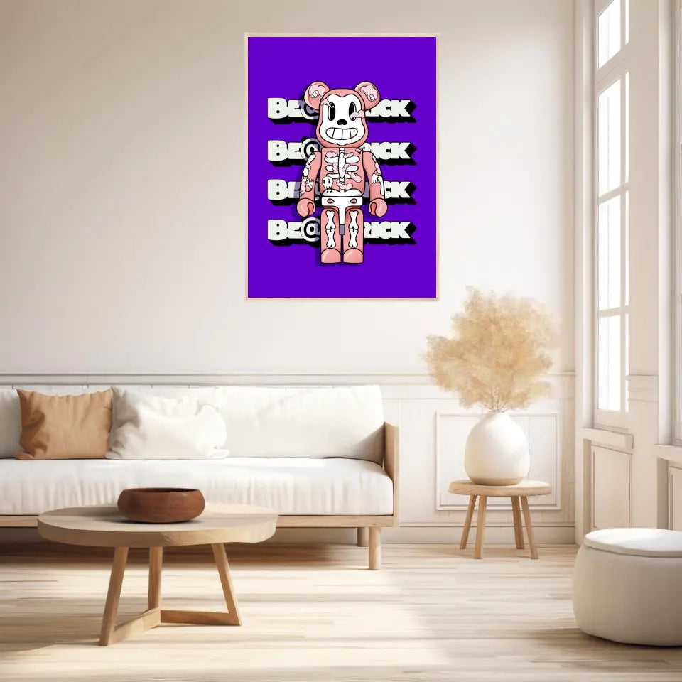 Affiche et Tableau Moderne Bearbrick squelette
