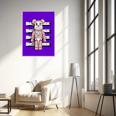 Affiche et Tableau Moderne Bearbrick squelette