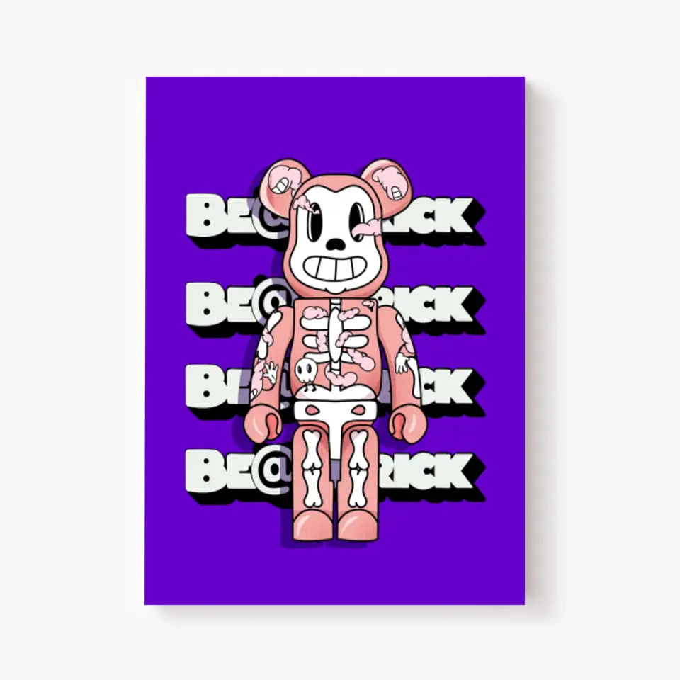 Affiche et Tableau Moderne Bearbrick squelette