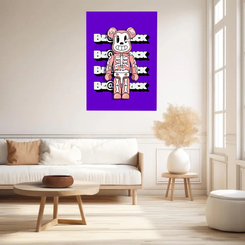 Affiche et Tableau Moderne Bearbrick squelette