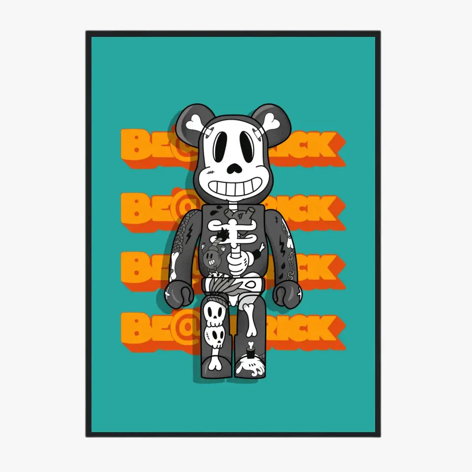 Affiche et Tableau Moderne Bearbrick Tête de mort