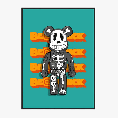 Affiche et Tableau Moderne Bearbrick Tête de mort