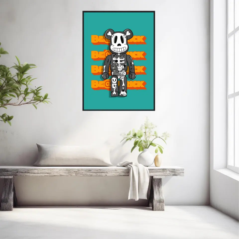 Affiche et Tableau Moderne Bearbrick Tête de mort