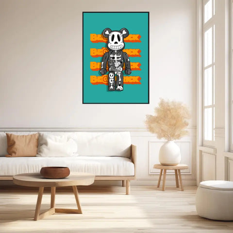 Affiche et Tableau Moderne Bearbrick Tête de mort