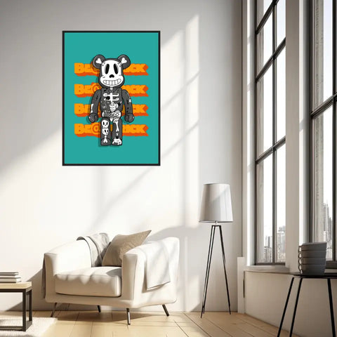 Affiche et Tableau Moderne Bearbrick Tête de mort