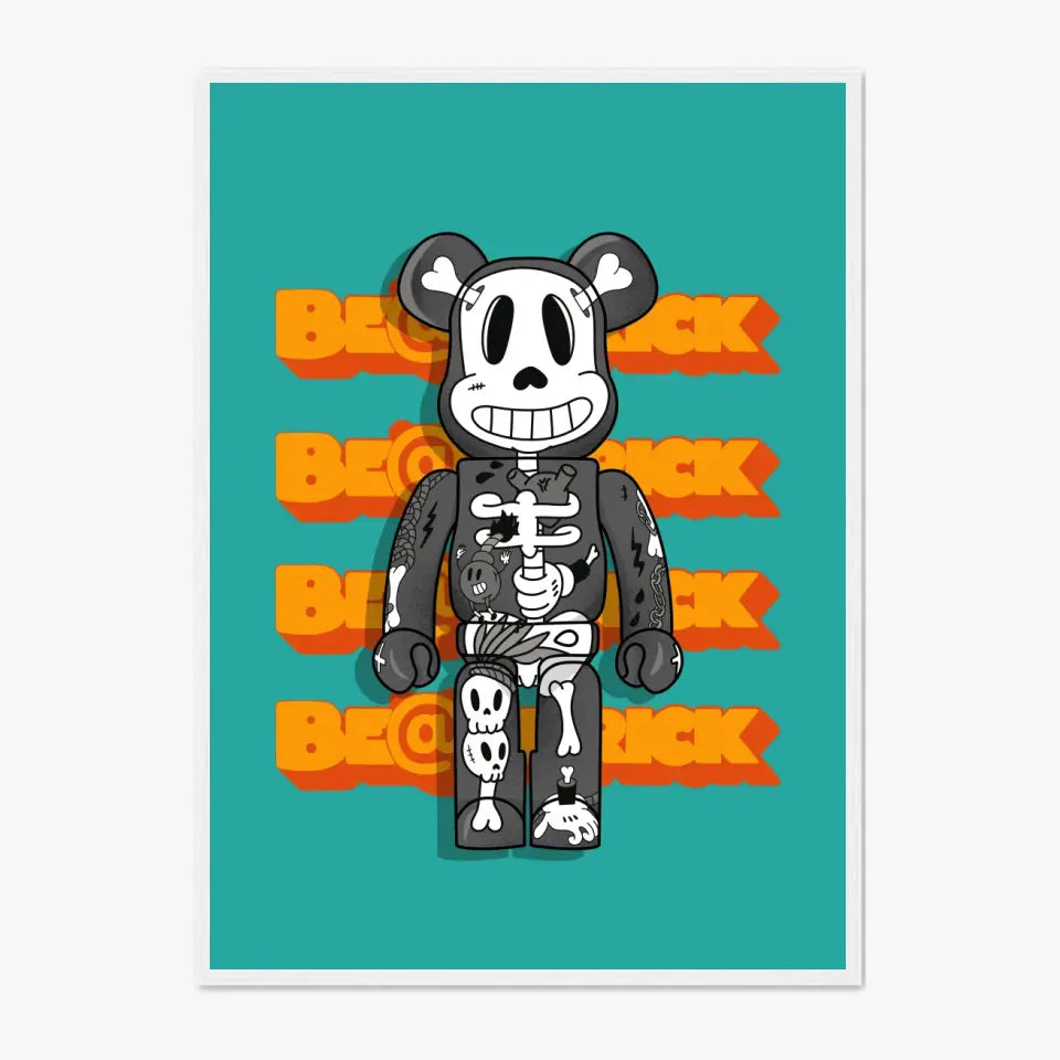 Affiche et Tableau Moderne Bearbrick Tête de mort