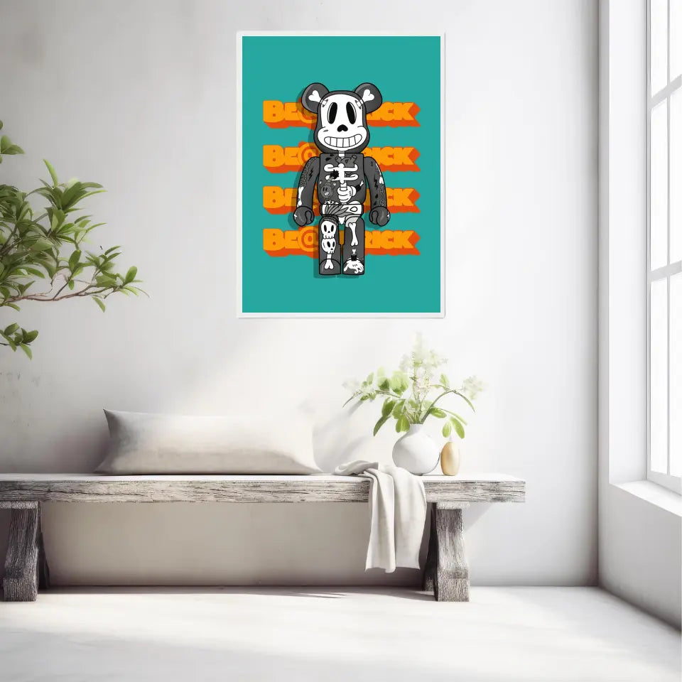 Affiche et Tableau Moderne Bearbrick Tête de mort