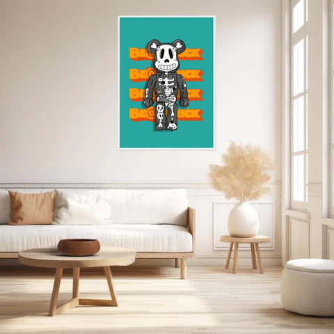 Affiche et Tableau Moderne Bearbrick Tête de mort