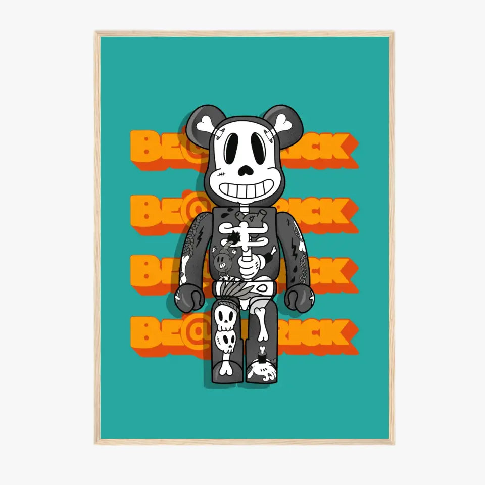 Affiche et Tableau Moderne Bearbrick Tête de mort