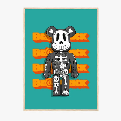 Affiche et Tableau Moderne Bearbrick Tête de mort