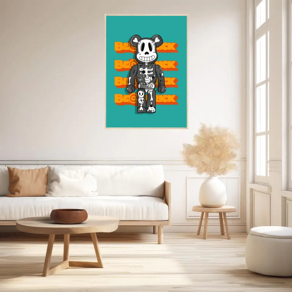 Affiche et Tableau Moderne Bearbrick Tête de mort
