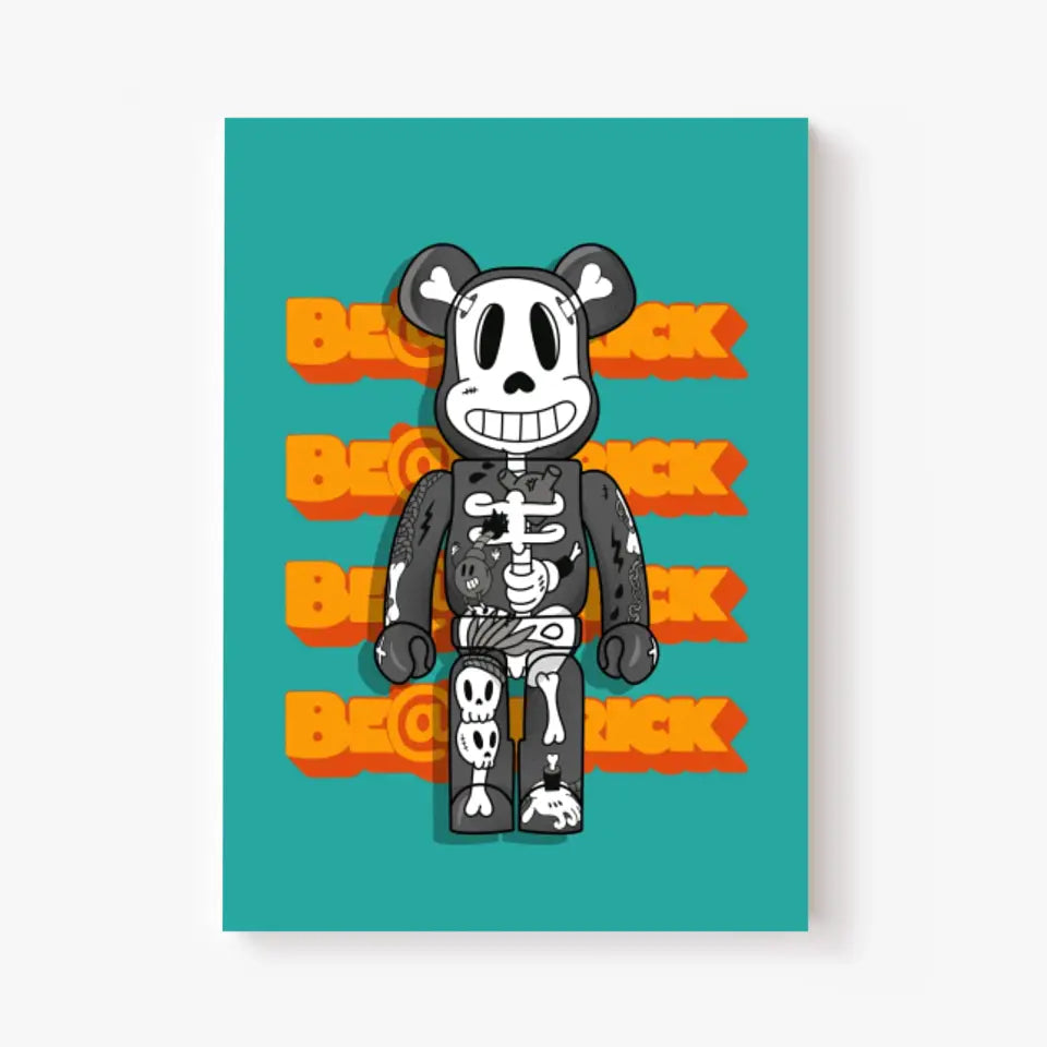 Affiche et Tableau Moderne Bearbrick Tête de mort