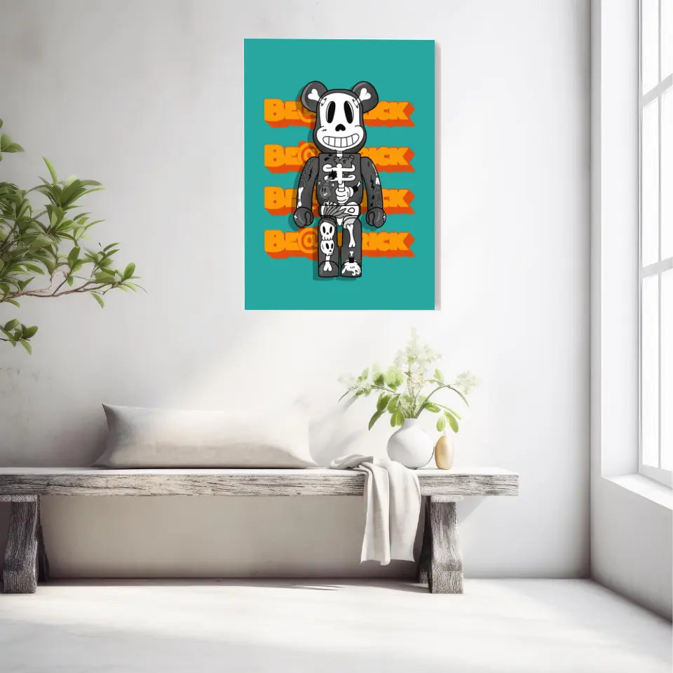 Affiche et Tableau Moderne Bearbrick Tête de mort