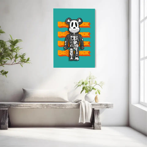 Affiche et Tableau Moderne Bearbrick Tête de mort