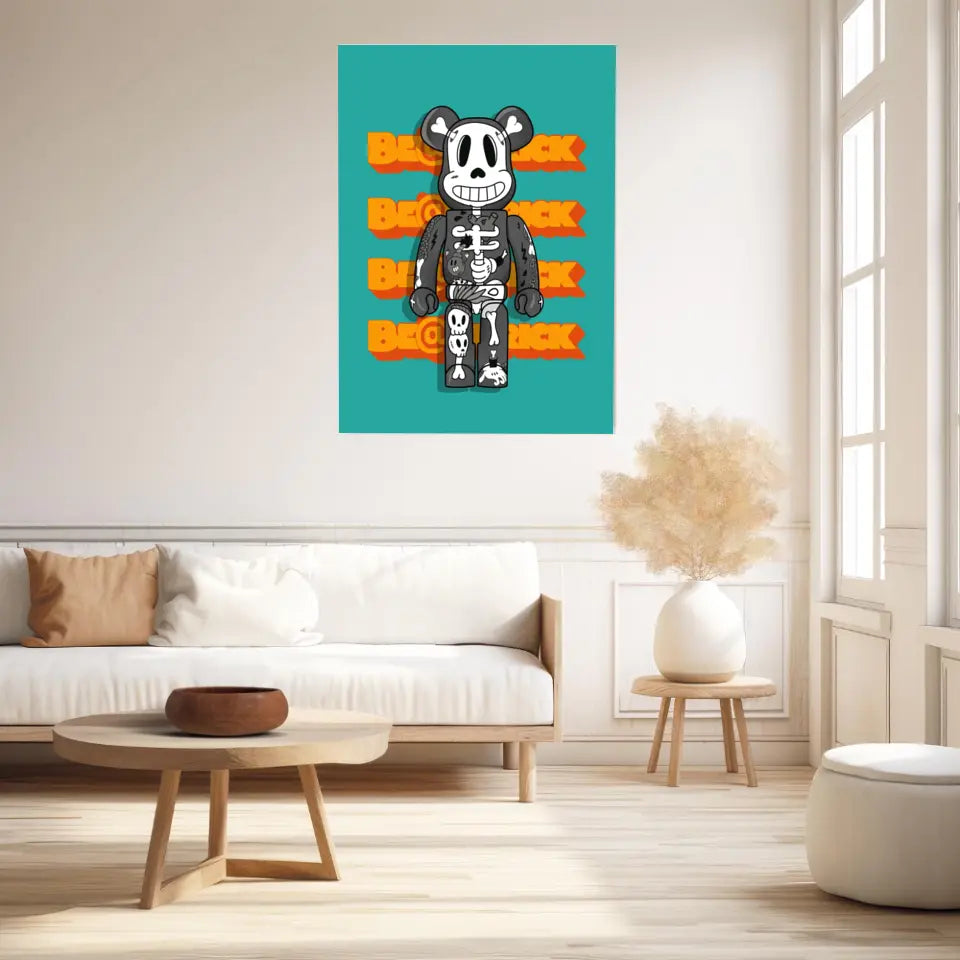 Affiche et Tableau Moderne Bearbrick Tête de mort