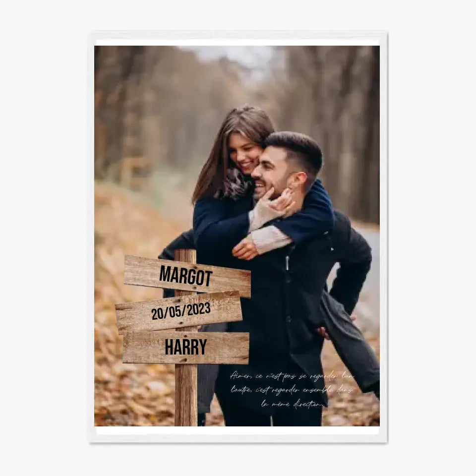 Tableau Prénom Personnalisé Couple Photo