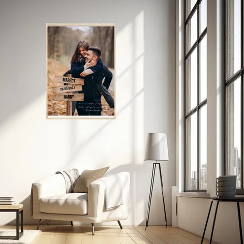 Tableau Prénom Personnalisé Couple Photo