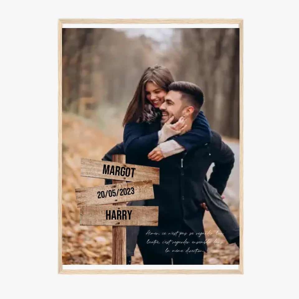 Tableau Prénom Personnalisé Couple Photo