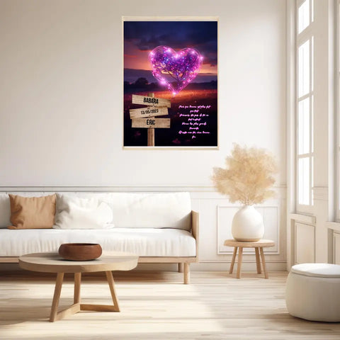 Tableau Prénom Personnalisé Couple Arbre Coeur