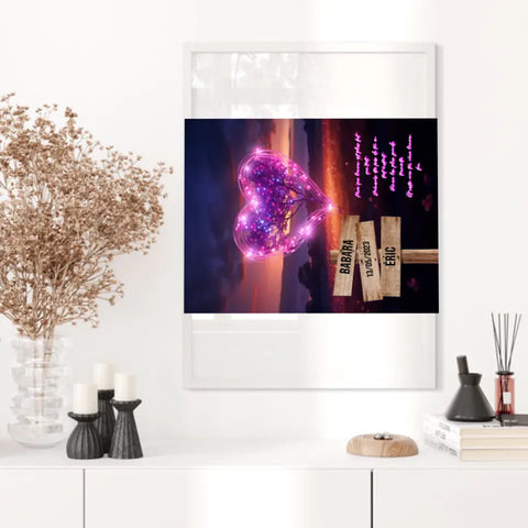 Tableau Prénom Personnalisé Couple Arbre Coeur