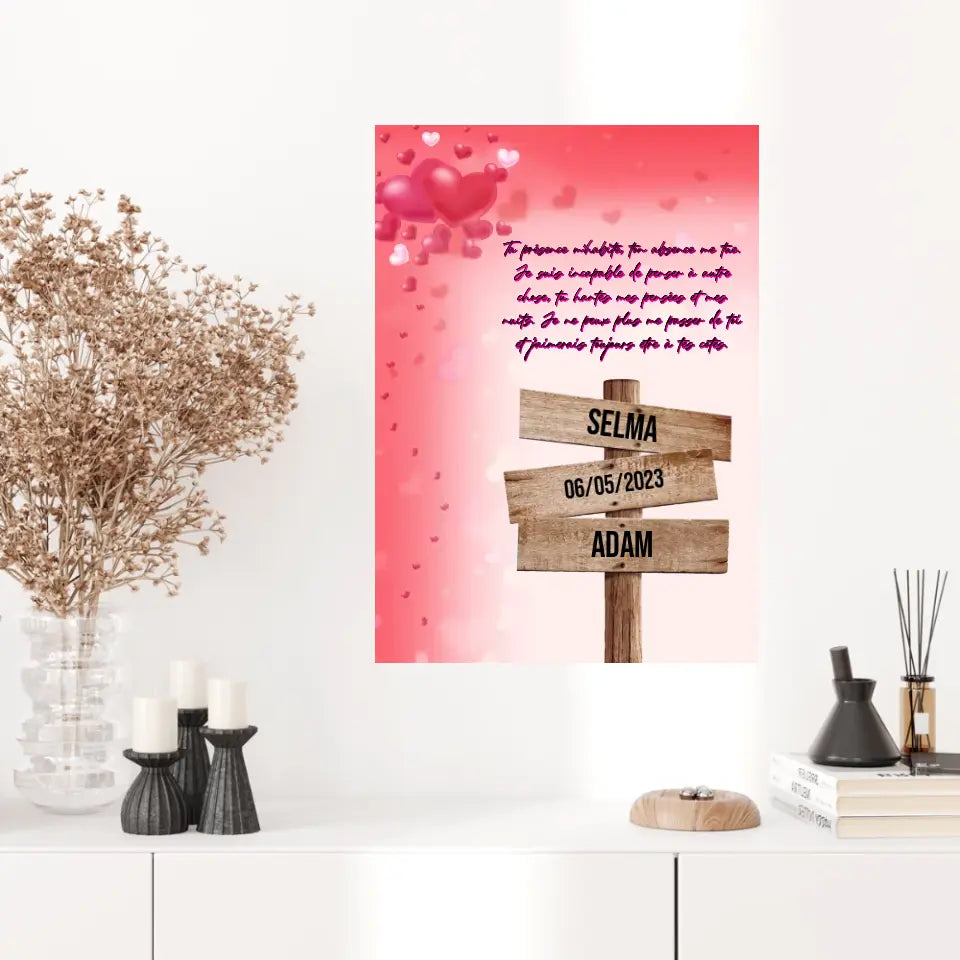 Tableau Prénom Personnalisé Couple Amour