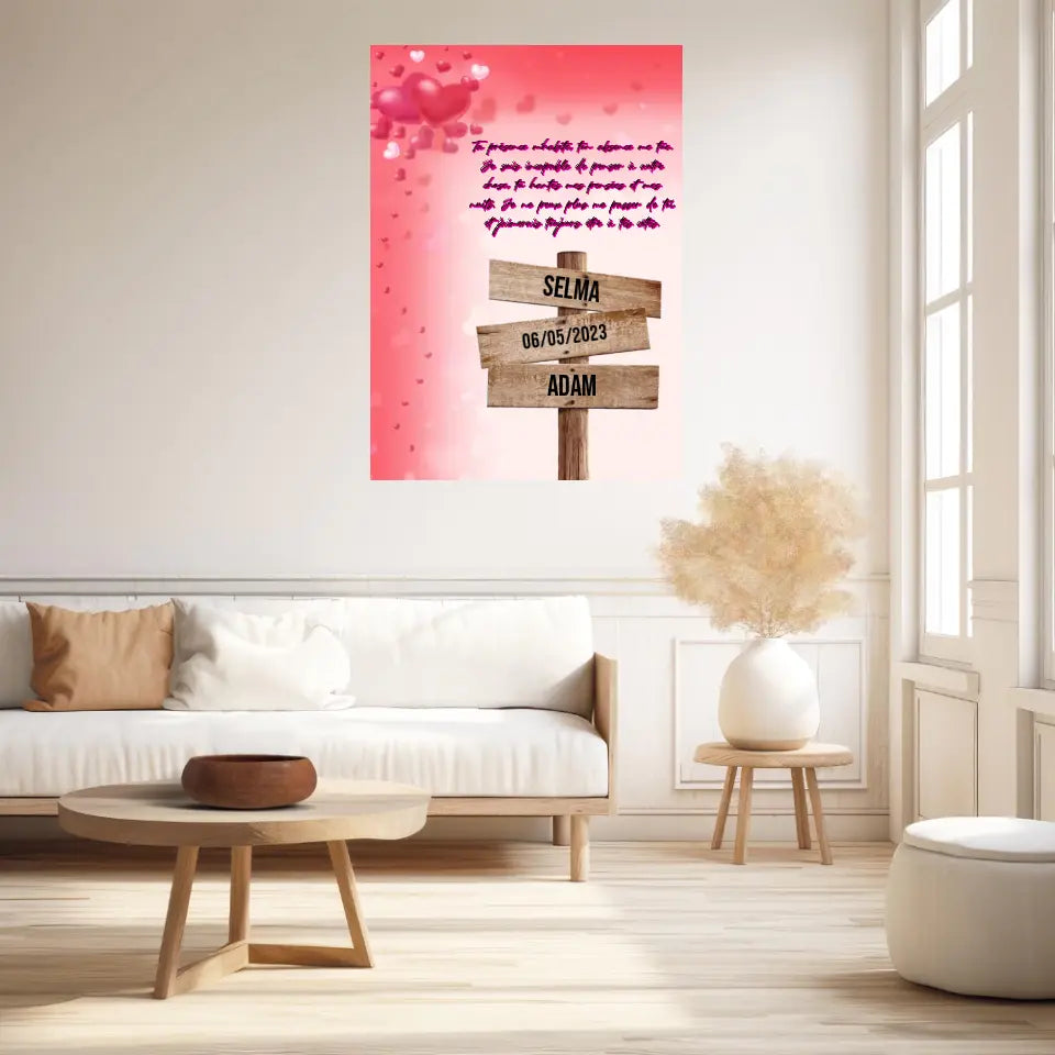 Tableau Prénom Personnalisé Couple Amour