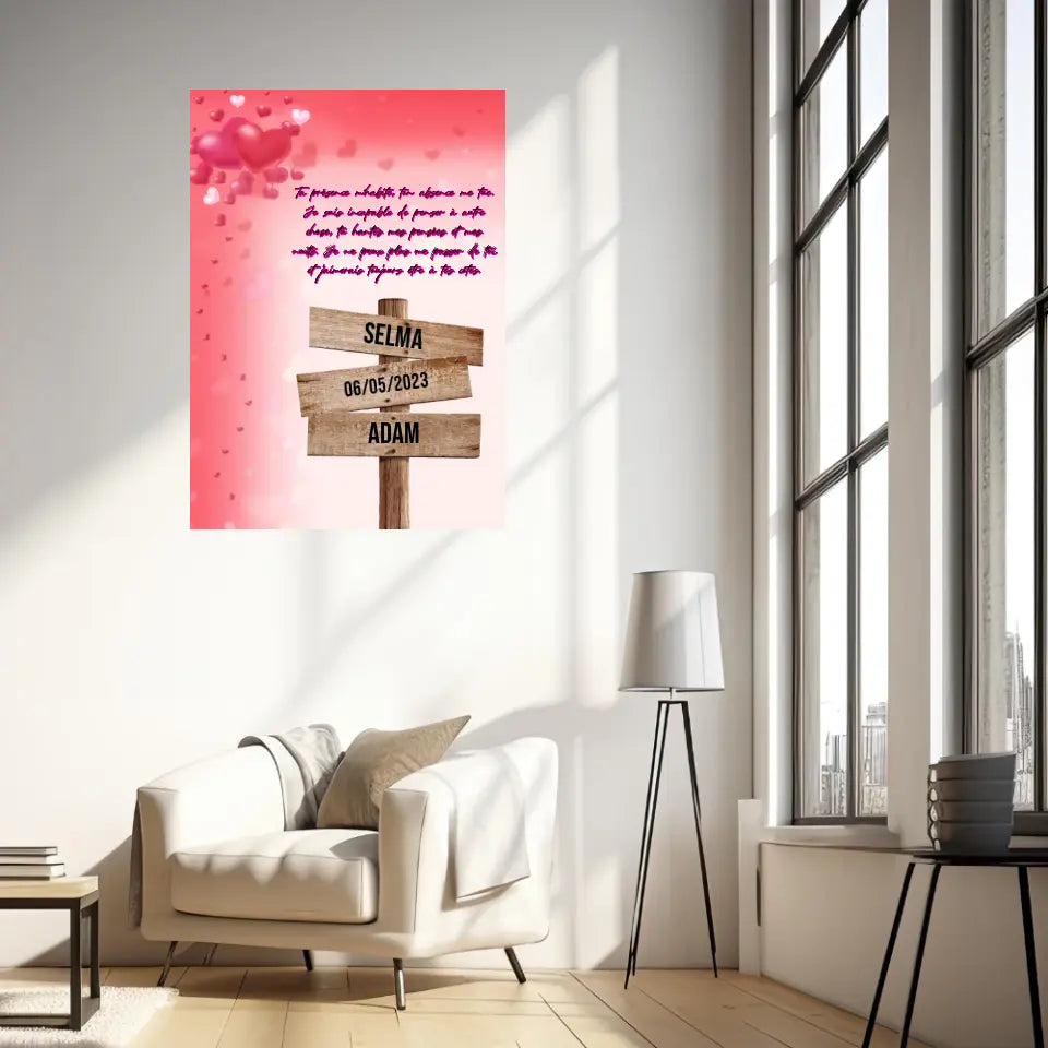 Tableau Prénom Personnalisé Couple Amour