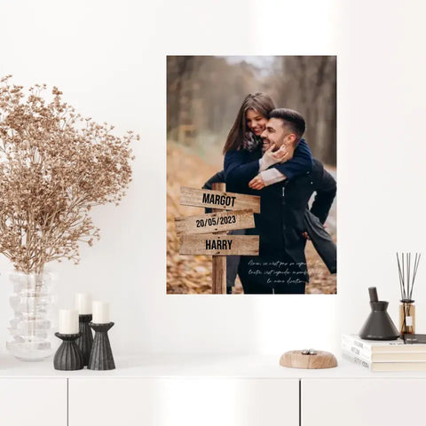 Tableau Prénom Personnalisé Couple Photo