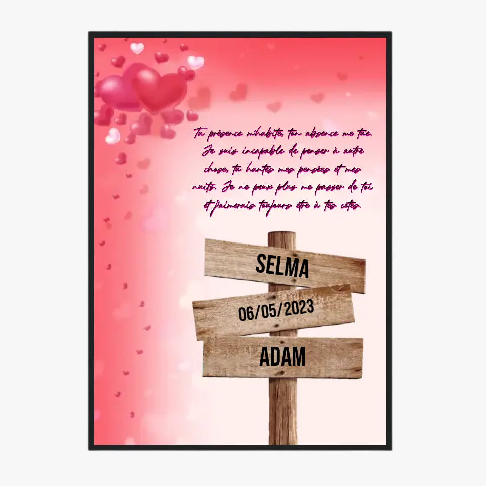 Tableau Prénom Personnalisé Couple Amour